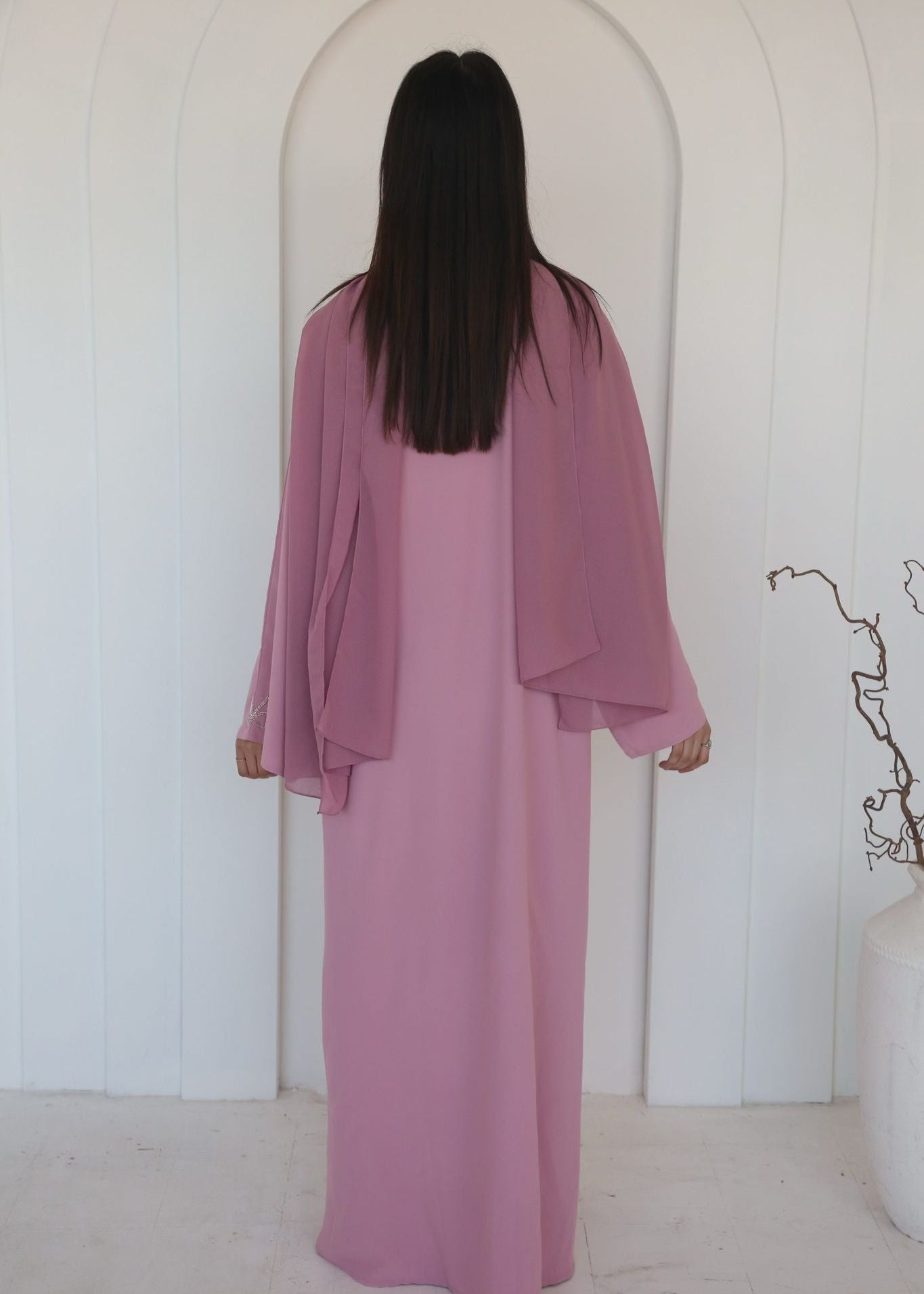 Layan ليان Pink Abaya